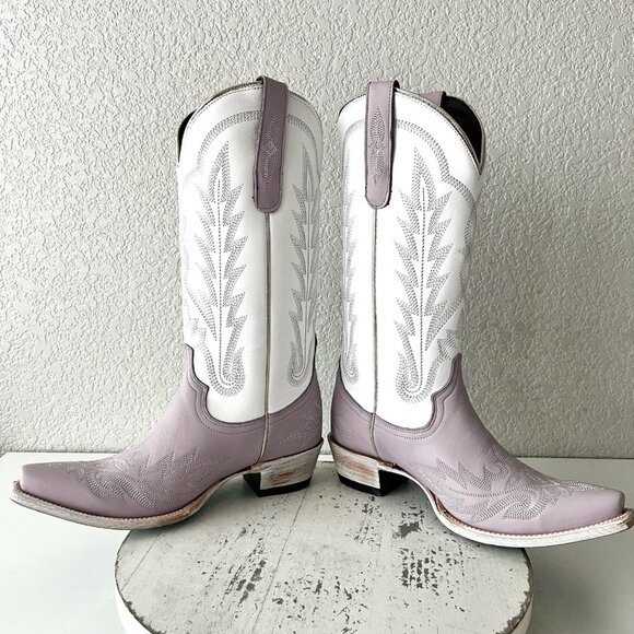 Lane LEXINGTON Purple Cowboy Boots Western Cowgirl Tall Snip Toe Mid Calf 7.5 - Picture 7 of 12